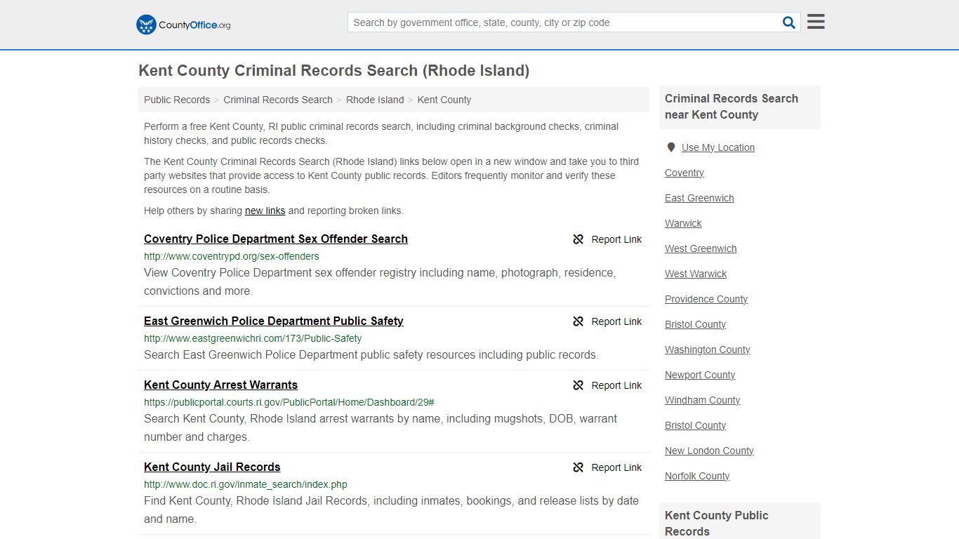 Criminal Records Search - Kent County, RI (Arrests, Jails & Most Wanted ...