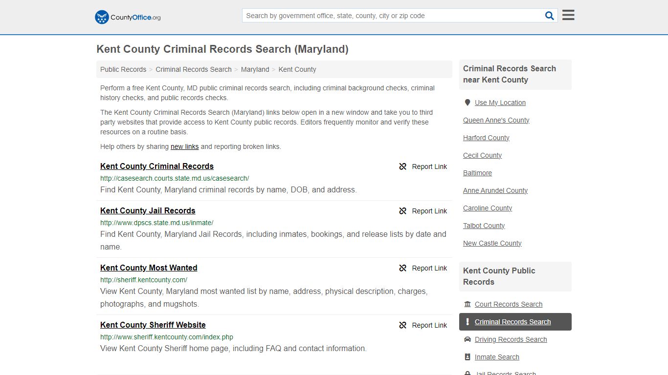Criminal Records Search - Kent County, MD (Arrests, Jails & Most Wanted ...